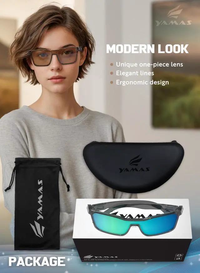 Alt view image 6 of 7 - Sunglasses for Mens Womens, Classic Rectangular Retro Men Sunglass, Sports Sunglasses for Fishing, UV400 Protection-Sky Blue Color