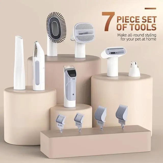 Alt view image 6 of 6 - HINOKI Pro pet grooming kit,Pet Grooming Vacuum Picks Up 99% Pet Hair,7 Proven Grooming Tools, 2.3L Capacity Pet Hair Dust Cup
