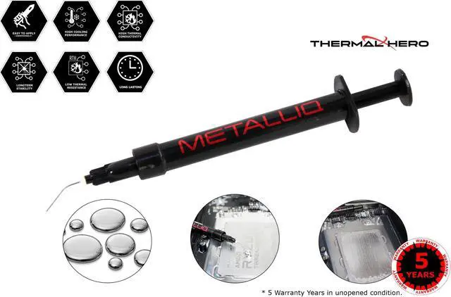 Main image of THERMAL HERO METALLIQ Series , Liquid Metal Compound 2g, Extreme High Thermal Conductive Plus, For PC Cooling, Extreme Overclocking, Gaming, Xbox, Playstation