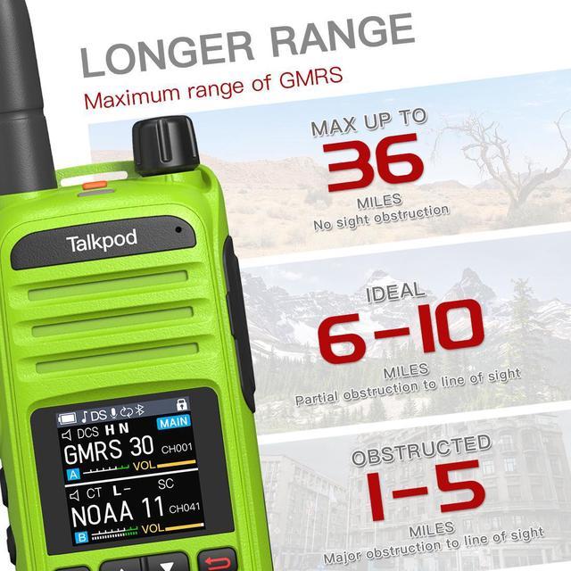 Talkpod A36Plus Dual Bander GMRS/HAM/FRS Handheld Two Way Radio