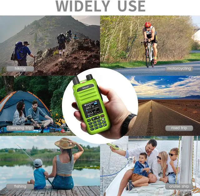 Alt view image 2 of 5 - Talkpod A36Plus Dual Bander GMRS/HAM/FRS Handheld Two Way Radio Licence-Free Walkie Talkies for Adults Long Range with VHF UHF Airbands Receive 5W Output, 512 Channels, 1.44inch Color Screen (Green)