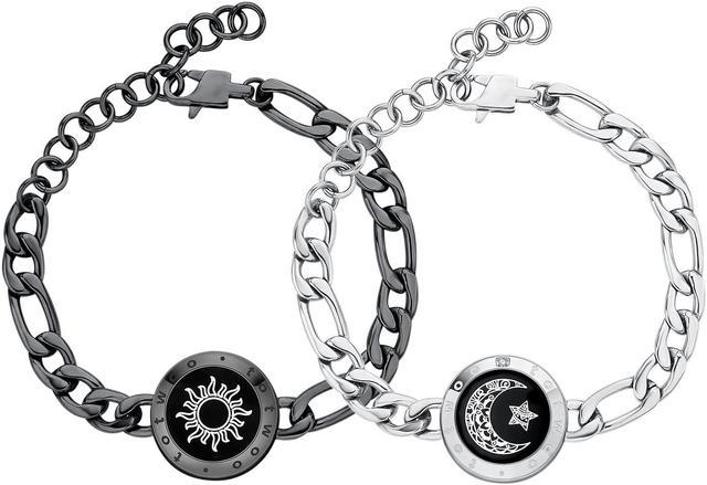 TOTWOO Long Distance Touch Bracelets for Couples, Vibration & Light up for  Love Couples Bracelets