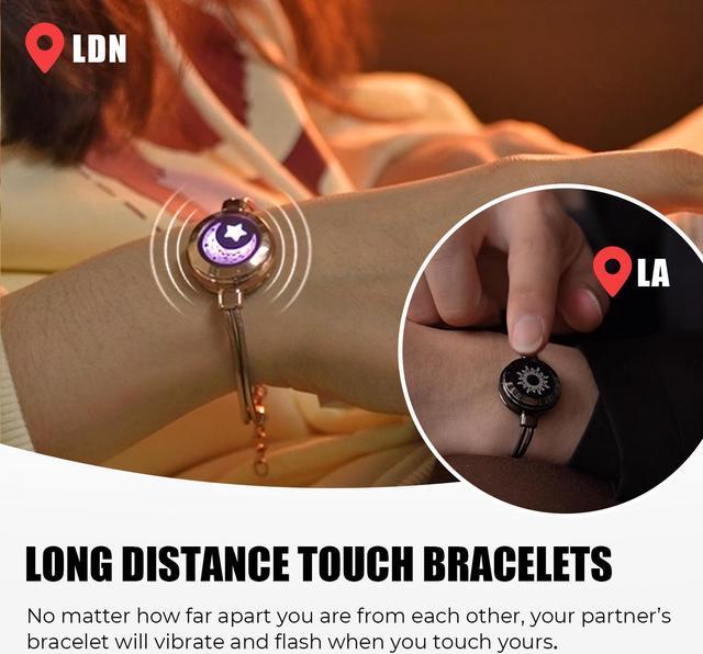  TOTWOO Long Distance Touch Bracelets for Couples, Vibration &  Light Up for Lovers Bond, Long Distance Relationship Gifts for Girlfriend  Boyfriend, Bluetooth Smart Pairing Jewelry : Electronics