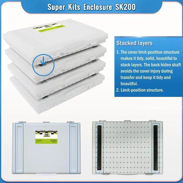 Alt view image 5 of 7 - 200-Bin SMD Resistor/Capacitor Organizer Assortment Kit SMD Component Enclosure Sample Storage Box (Empty Box) SK200
