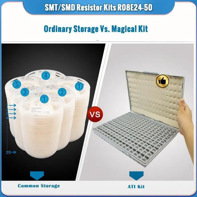 Alt view image 4 of 5 - Profeesional SMD Resistor Kits 0805 Size 128 Values 50pcs/Value 1% Pre-Sorted and Stored in Special Enclosure for Technicians and Engineers R08E24-50