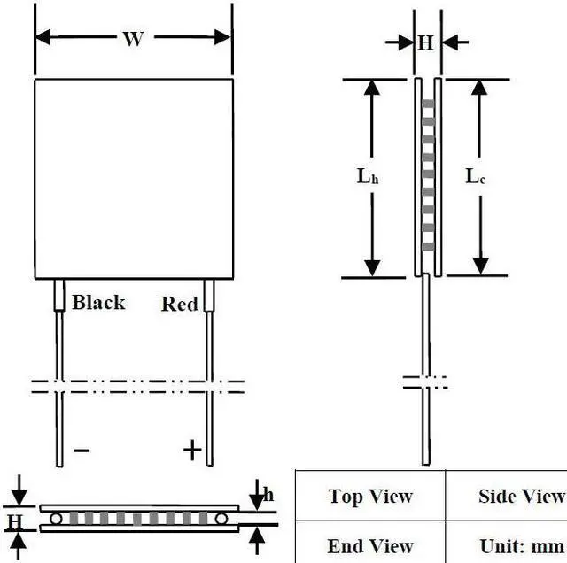 Alt view image 3 of 3 - TEC Module Thermoelectric Cooler Peltier Module 127 Pairs 3A 15.4V 20W 30mm*30mm*3.6mm DTmax 66 degC with Non-sealed Edges ATE1-127-3A