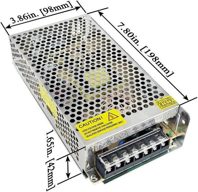 Main image of Versatile 120W Switching Power Supply Converts 110VAC/220VAC to 24VDC 5A for 3D Printers, Computers, and LED Lighting