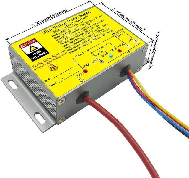 Main image of Analog Technologies Compact High Voltage Power Supply 0 to 9kV Output Voltage 1mA Output Current 12V Input DC DC Converter AHV12V9KV1MAW