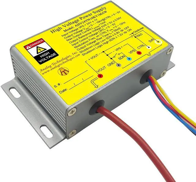 Alt view image 4 of 7 - Analog Technologies Compact High Voltage Power Supply 0 to -10kV Output Voltage 1mA Output Current 24V Input DC DC Converter AHV24VN10KV1MAW