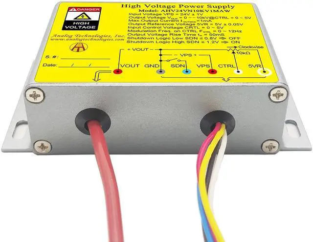 Alt view image 6 of 7 - Analog Technologies Compact High Voltage Power Supply 0 to -10kV Output Voltage 1mA Output Current 24V Input DC DC Converter AHV24VN10KV1MAW