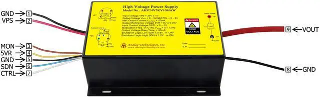Alt view image 7 of 7 - Analog Technologies Compact High Voltage Power Supply 0 to 5KV Output Voltage 10mA Output Current 24V Input DC DC Converter AHV24V5KV10MAW
