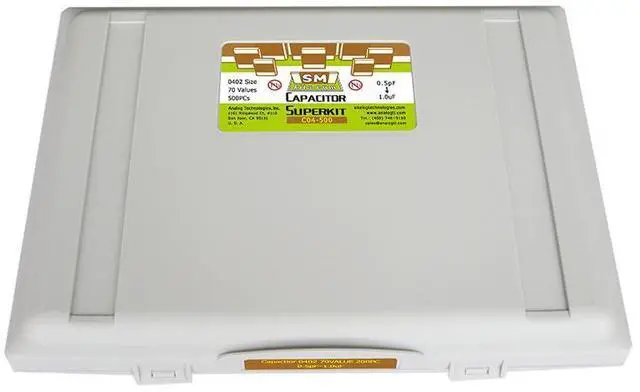 Main image of Analog Technologies C04-500 Profeesional SMT SMD Capacitor Kits 0402 Size 70 Values 500pcs/Value Pre-Sorted and Stored in Special Enclosure for Technicians and Engineers
