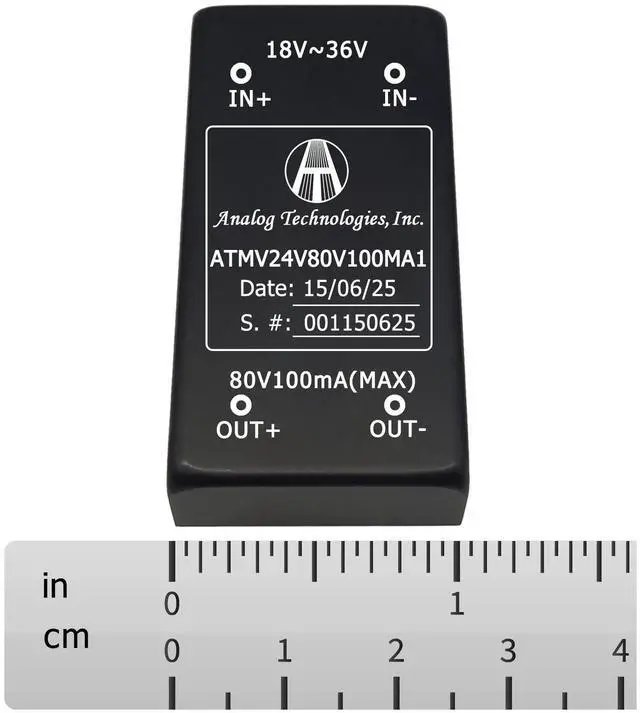 Main image of ATMV24V80V100MA1 8W Isolated DC-DC Converter, 24 V In to 80 V Out 100 mA