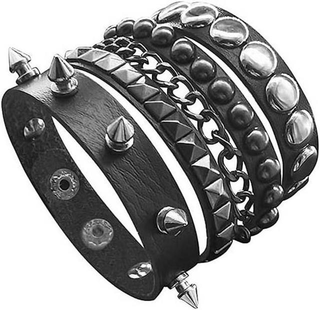 Spiked Halo|unisex Gothic Spiked Leather Bracelet - Rivet Stud Punk Cuff