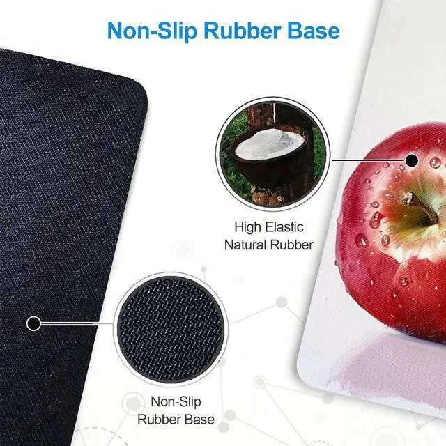 Alt view image 4 of 7 - TURTLEDOVE Apple Mouse Pad - Mouse Mat for Home and Office, Large Gaming Mousepad Laptop Keyboard Mat with Non-Slip Rubber Base, Stitched Edges 30*60cm