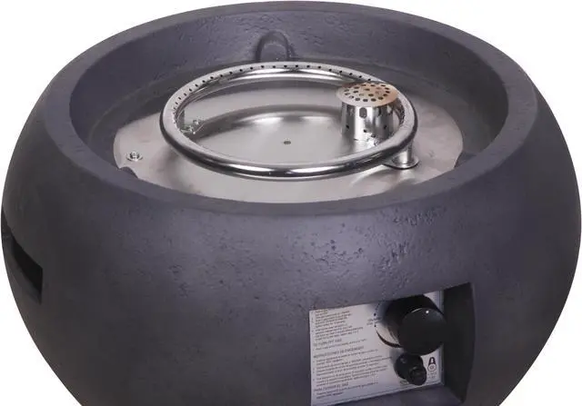 Alt view image 2 of 7 - Mini 22" Dark Grey Round 40,000 BTU Propane Gas Fire Pit