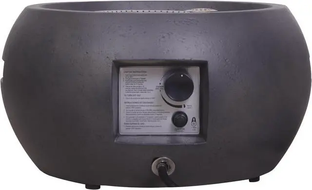 Alt view image 3 of 7 - Mini 22" Dark Grey Round 40,000 BTU Propane Gas Fire Pit