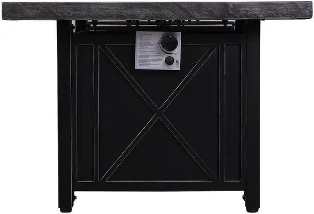 Alt view image 2 of 6 - Terrafab Top + Metal Base Firepit Internal Gas Tank Square 50000 BTU , Black KD