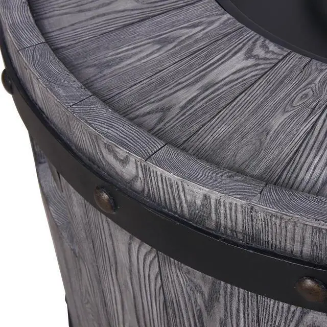 Alt view image 3 of 7 - 50000BTU, Grey Round Internal Gas Tank Fire Table for Outdoor Use