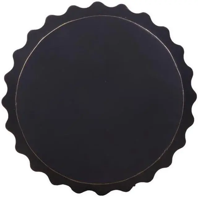 Alt view image 3 of 6 - Round Ripple Look Accent Table, Stool, Black With Golden Rim