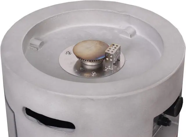 Alt view image 2 of 6 - Grey 16" Round 30,000 Btu Propane Fire Column Outdoor Concrete Fire Pit