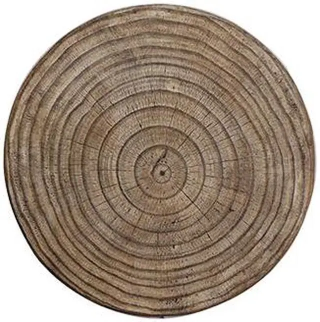 Alt view image 3 of 7 - Round Wood Look Accent Table, Stool, Wood Stump, Wood Color