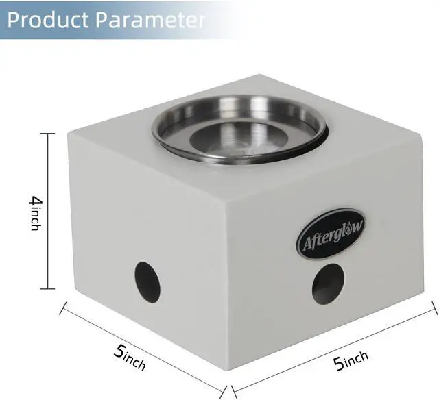 Alt view image 4 of 5 - Steel Square White Tabletop Fire Bowl Fire Pit for Indoor&Outdoor Use