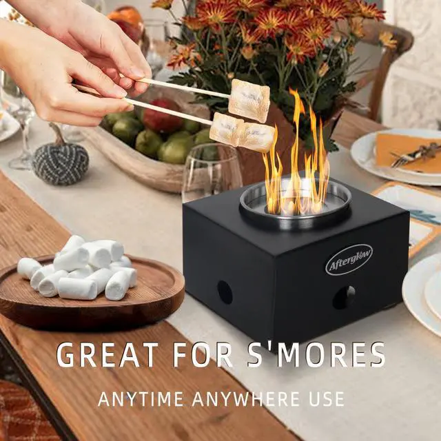 Alt view image 2 of 4 - Steel Square Black Tabletop Fire Bowl Fire Pit for Indoor&Outdoor Use