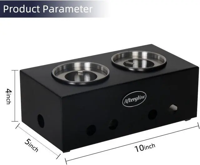 Alt view image 3 of 5 - Steel Tabletop Fire Pit  Indoor&Outdoor, Portable  Fire Bowl Burning Ethanol or Gel Fuel  for Balcony or Living Room, Black