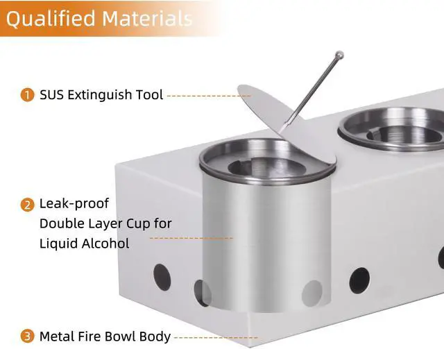 Alt view image 5 of 5 - Steel Tabletop Fire Pit Portable White Fire Bowl for Indoor&Outdoor  use
