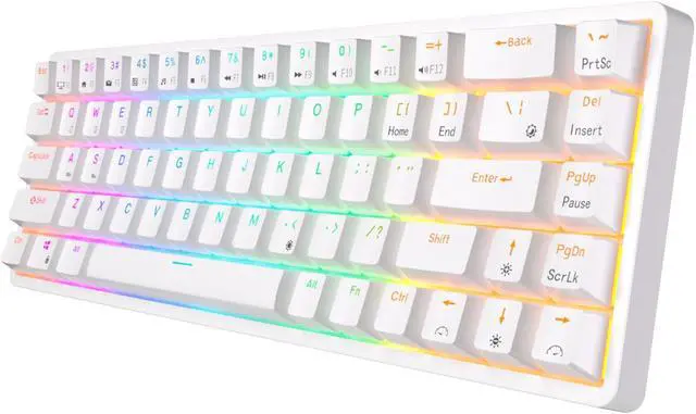 Main image of RK ROYAL KLUDGE RK G68 2.4Ghz Wireless/Bluetooth/Wired 65% Mechanical Keyboard Hot Swappable Gaming Keyboard for Win/Mac Brown Switch White