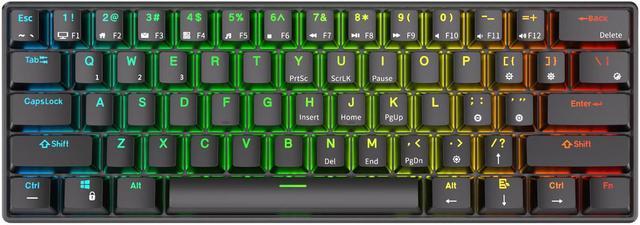 RK61 Wired/Wireless Mechanical Keyboard Compact 61 Keys Blue Backlight  Gaming Keyboard for PC, Mac, Smartphone