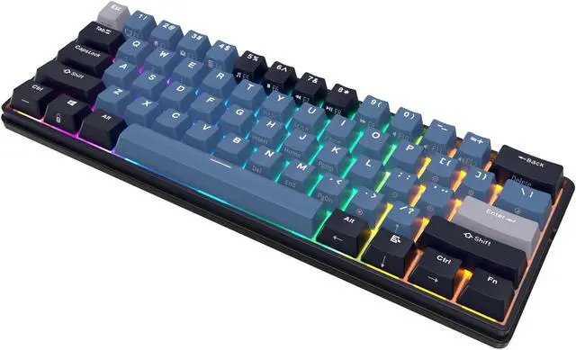 Alt view image 6 of 7 - ROYAL KLUDGE RK61 Plus 2.4G Wireless Bluetooth Mechanical Keyboard 61 Keys 60% Compact RGB Backlit Hot-swappable Gaming Keyboards skycan Switch Black