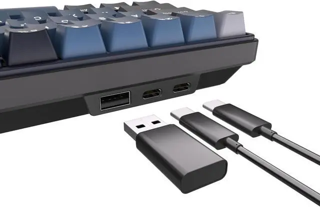 Alt view image 7 of 7 - ROYAL KLUDGE RK61 Plus 2.4G Wireless Bluetooth Mechanical Keyboard 61 Keys 60% Compact RGB Backlit Hot-swappable Gaming Keyboards skycan Switch Black