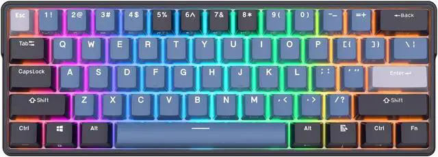 Alt view image 4 of 7 - ROYAL KLUDGE RK61 Plus 2.4G Wireless Bluetooth Mechanical Keyboard 61 Keys 60% Compact RGB Backlit Hot-swappable Gaming Keyboards skycan Switch Black