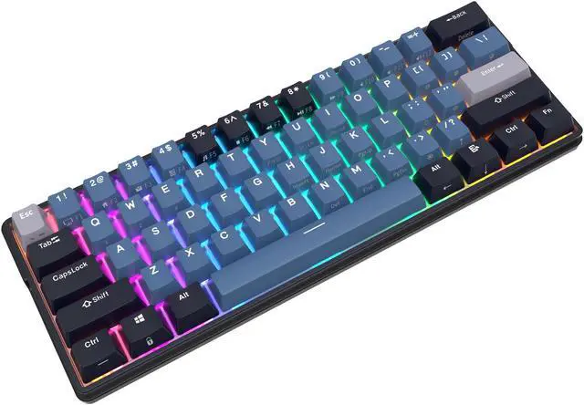 Alt view image 5 of 7 - ROYAL KLUDGE RK61 Plus 2.4G Wireless Bluetooth Mechanical Keyboard 61 Keys 60% Compact RGB Backlit Hot-swappable Gaming Keyboards skycan Switch Black
