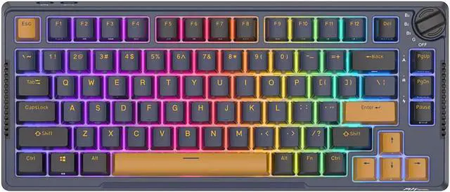 Main image of RK ROYAL KLUDGE H81 Wireless Gaming Keyboard, Knob Control Triple Mode BT5.1/2.4Ghz/USB-C 75% Mechanical Keyboard Gasket Mount with RGB Backlit 3750mAH Battery, Hot Swappable Skycan Switches