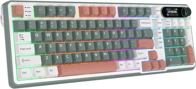 Main image of RK ROYAL KLUDGE S98 Mechanical Keyboard w/Smart Display & Knob, Top Mount 96% Wireless Mechanical Keyboard BT/2.4G/USB-C, Hot Swappable, Software Support, Massive Battery, 98 Keys RK Blue