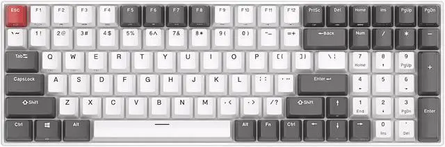 Alt view image 3 of 7 - RK ROYAL KLUDGE RK100 2.4G Wireless/Bluetooth/Wired RGB Mechanical Keyboard 100 Keys Hot-swappable Russian Gaming Keyboard Gamer Red Switch White