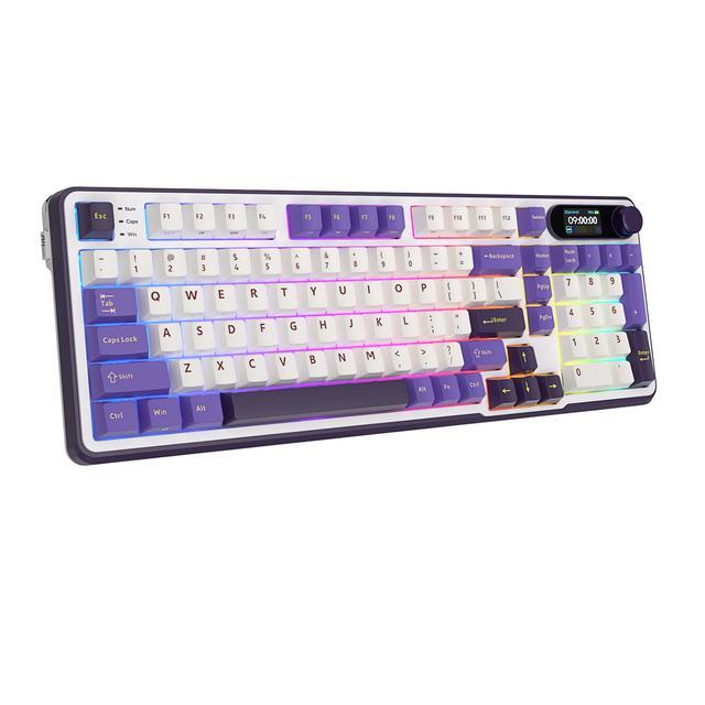 RK ROYAL KLUDGE S98 Mechanical Keyboard - 96% Wireless, Smart Display & Knob, Hot-Swappable, Massive Battery