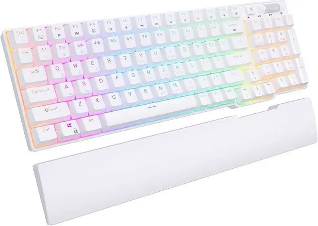 Alt view image 4 of 6 - RK ROYAL KLUDGE RK96 RGB Limited Ed 90% 96 Keys Wireless Triple Mode BT5.0/2.4G/USB-C Hot Swappable Mechanical Keyboard with Wrist Rest Software Support & Massive Battery