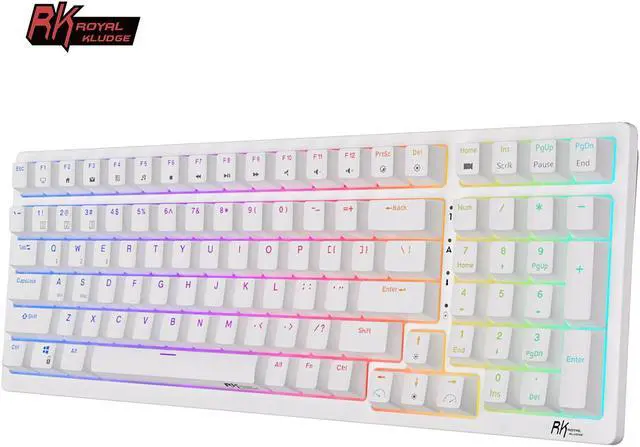 Main image of RK ROYAL KLUDGE RK98 Wireless Mechanical Keyboard Triple Mode 2.4G/BT5.1/USB-C 100 Keys Hot Swappable RGB Backlit 3750mAh Battery Gaming Keyboard Ergonomic Design