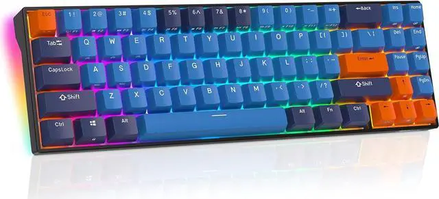 Main image of RK ROYAL KLUDGE RK71 Mechanical Gaming Keyboard - 71 Keys Wireless Hot Swappable Mechanical Keyboard, Anti-Ghosting, RGB Backlit, Bluetooth5.0/2.4G/ Wired Computer Keyboard for PC Laptop, Brown Switch