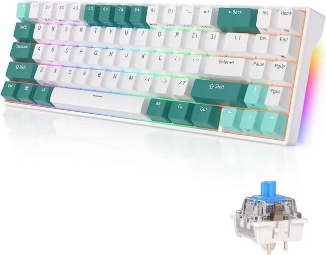 Main image of RK ROYAL KLUDGE RK71 Mechanical Gaming Keyboard - 70% Layout Compact Small Keyboard, Hot-Swappable Custom Keyboard,2.4G/Bluetooth5.0/USB-C Wired Keyboard, Programmable Macro, RGB Backlit TKL Keyboard