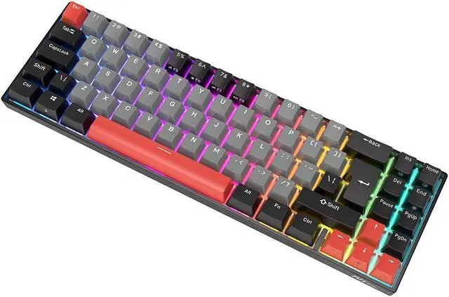 Alt view image 5 of 7 - RK ROYAL KLUDGE RK71 Mechanical Gaming Keyboard 70% Layout Compact Small Keyboard Hot-Swappable Custom Keyboard 2.4G/Bluetooth5.0/USB-C Wired Keyboard Programmable Macro RGB Backlit Keyboard