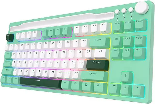 Alt view image 7 of 7 - RK Royal Kludge H87 Wireless Mechanical Keyboard Hot-wappable Tri-Mode 2.4G/USB-C/Bluetooth 87 keys RGB Backlit Garmer Keyboard