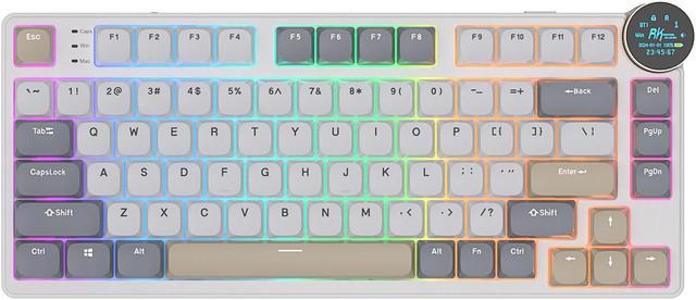 Main image of RK ROYAL KLUDGE N80 Low Profile Mechanical Keyboard w/Smart Display Screen & Knob, 75% Top Mount 3-Modes Wireless Mechanical Keyboard, Software Support, Massive Battery, 80 Keys, Quiet Red Switch