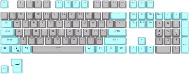 Alt view image 2 of 7 - RK ROYAL KLUDGE PBT Keycap set 104 Keys PBT Keycaps Thick PBT Double-Shot Gaming Keycaps for Mechanical Keyboards Keyboard Keys 104 87 61 (Color Random)