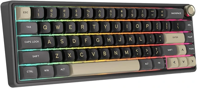 RK ROYAL KLUDGE R65 Wired Gaming Keyboard with Volume Knob and QMK ...