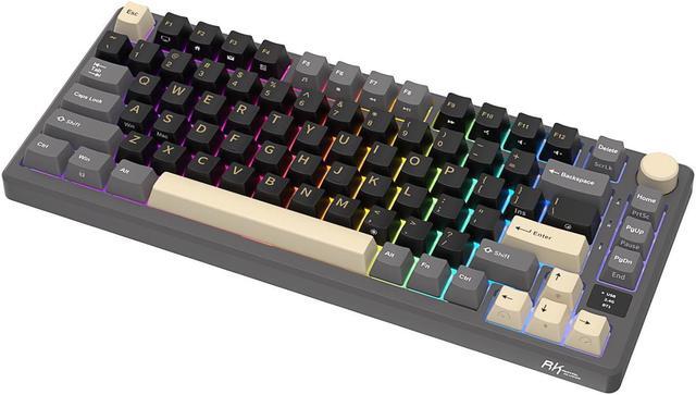 Alt view image 4 of 7 - RK ROYAL KLUDGE M75 2.4G Wireless/Bluetooth/USB-C Mechanical Keyboard 81Keys RGB Hot-Swappable Gasket Gamer Keyboard with Screen Black